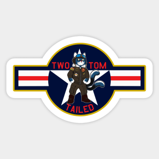 Two Tailed Tom - - Pilot - - Yellow Border Sticker